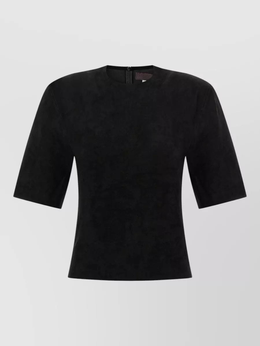 Stouls leather suede short-sleeve t-shirt