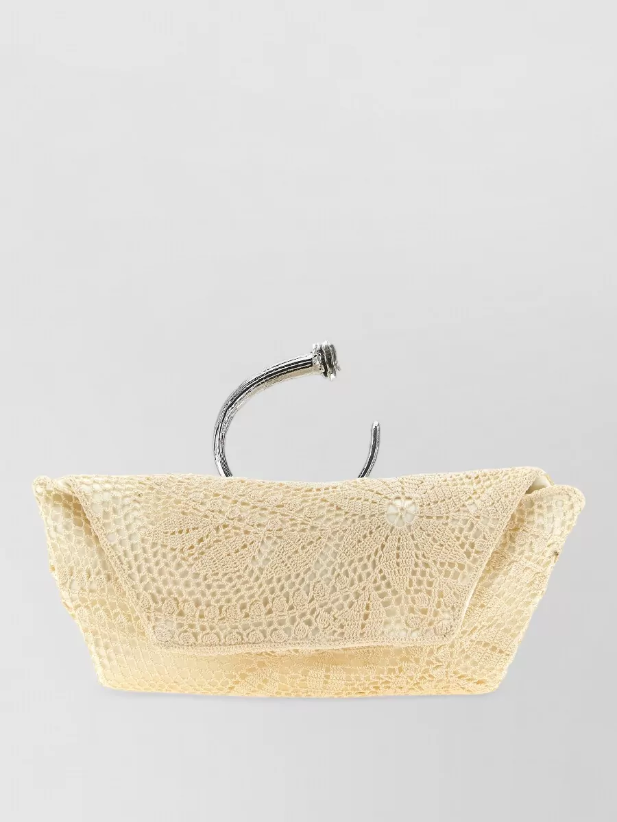 Magda Butrym rose crochet clutch bag