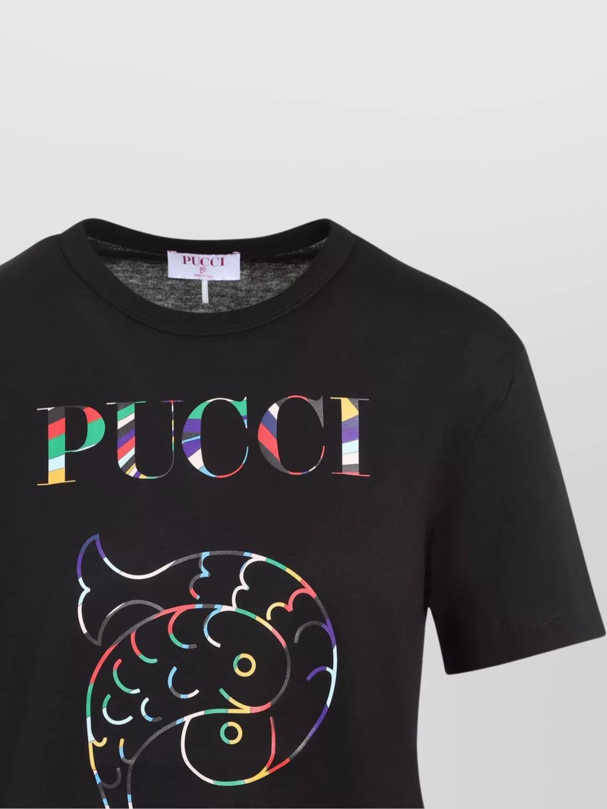 Pucci Black Cotton Short Sleeves T-shirt In Black