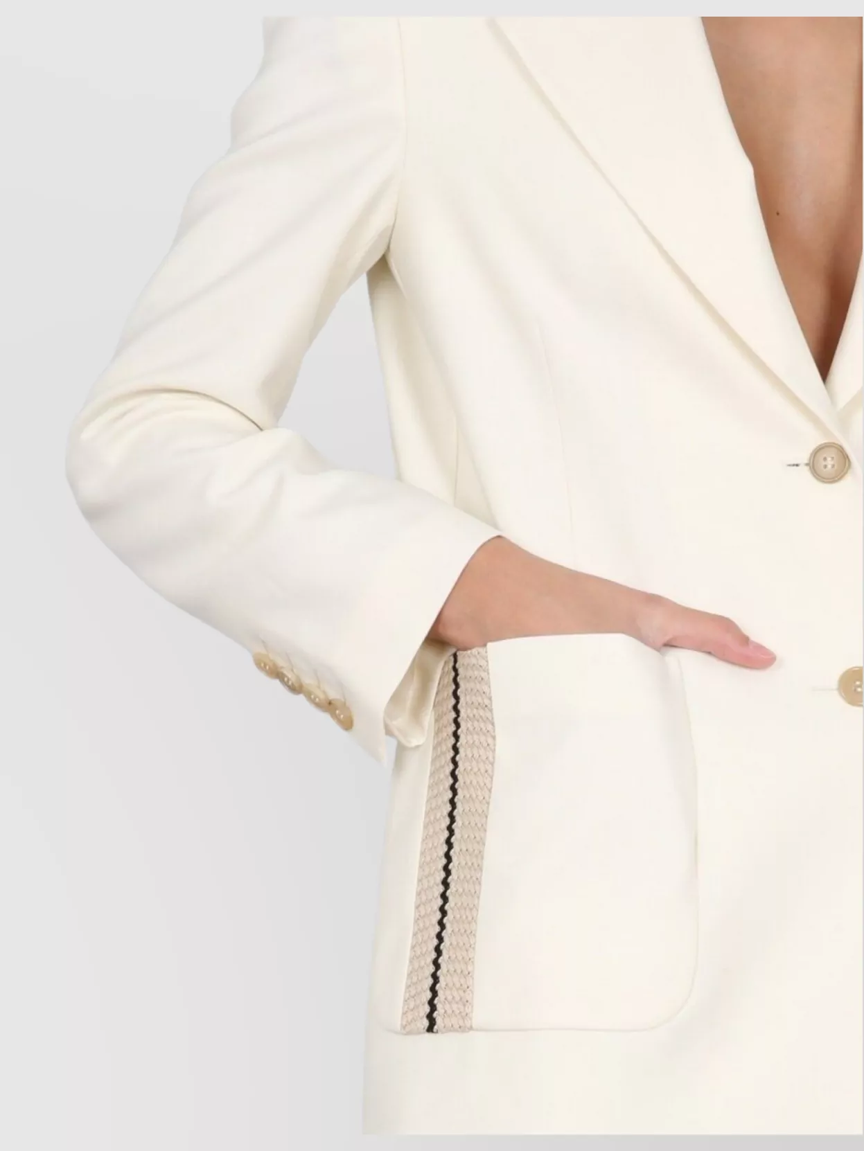 Palm Angels Knit Detail Blazer Featuring Pockets