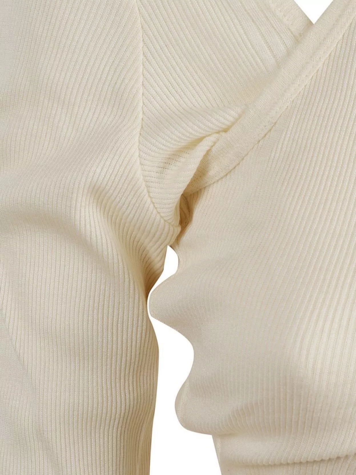 Jean Paul Gaultier Twisted Double Layer Long Sleeve Ribbed Top