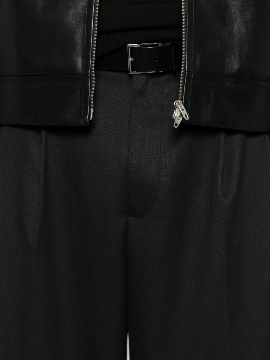 Calvin Klein Pleated Straight-Leg Tailored Trousers