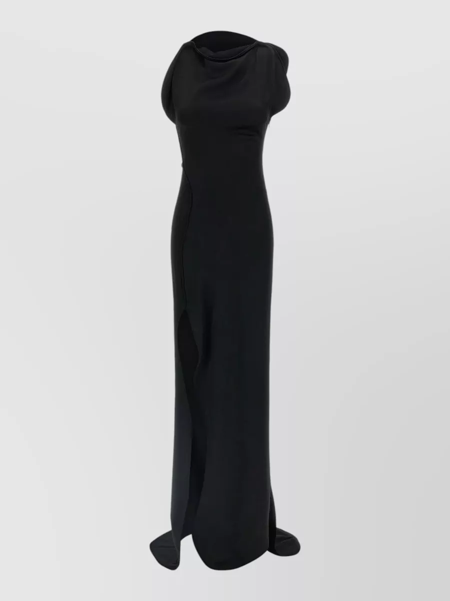Victoria Beckham acetate viscose asymmetric draped maxi dress
