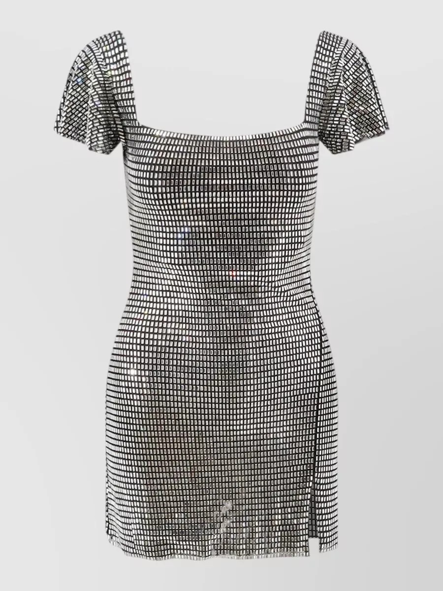Self-Portrait rhinestone tulle mini dress