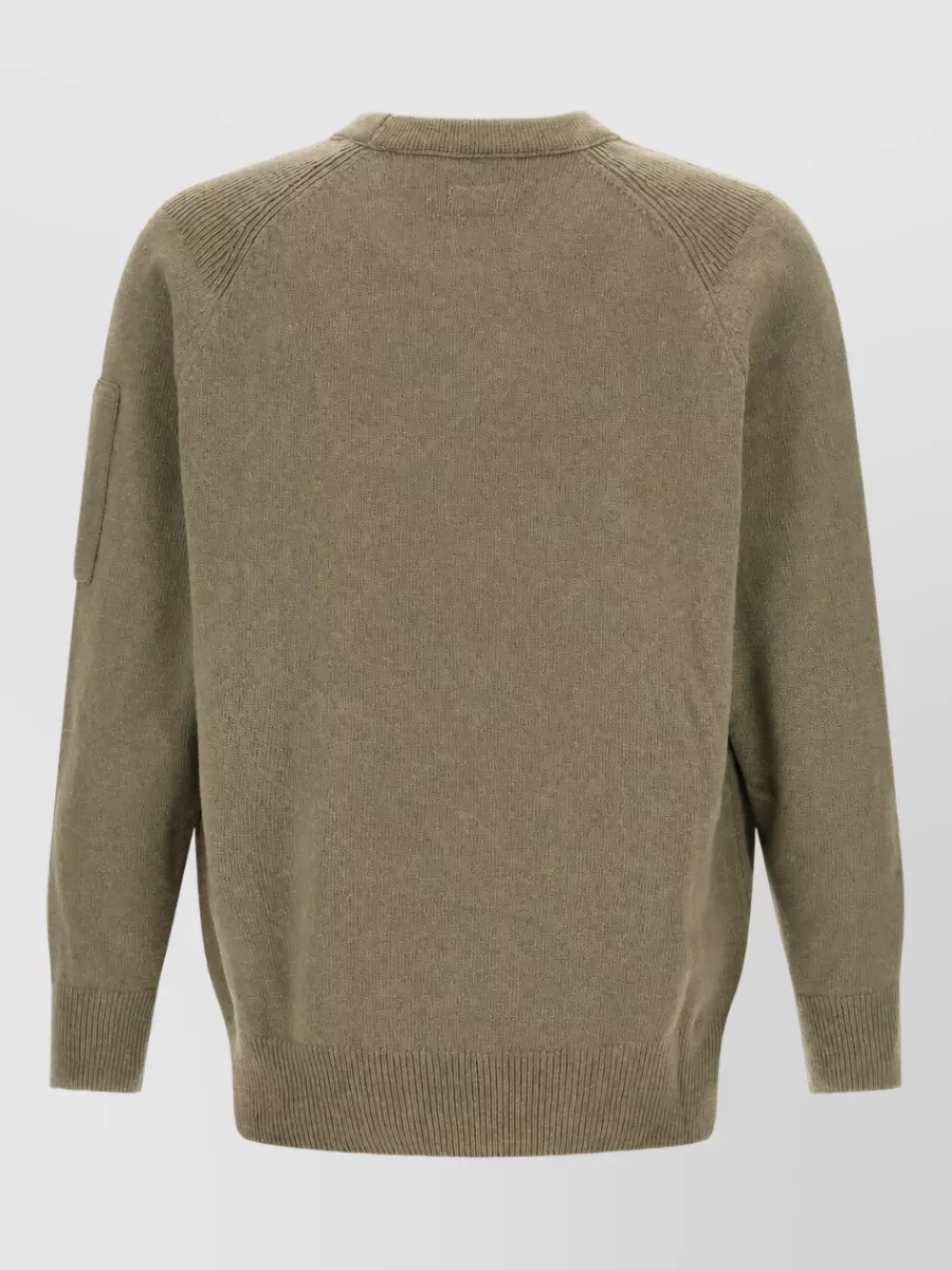 C.p. Company Wool Crew Neck Ribbed Sweater