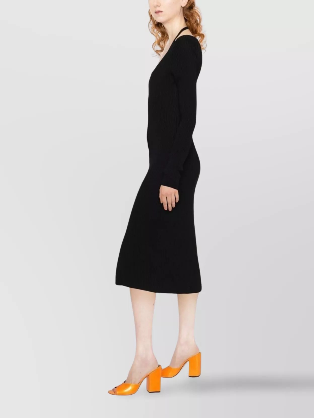Blumarine Ribbed Knit Midi Dress