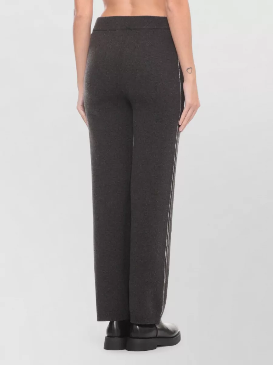 Peserico Women's Wool Trousers Elastic Waist Seam