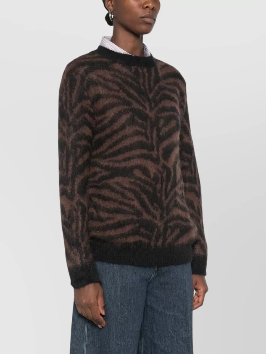 Parosh Zebra-Print Crewneck Jumper
