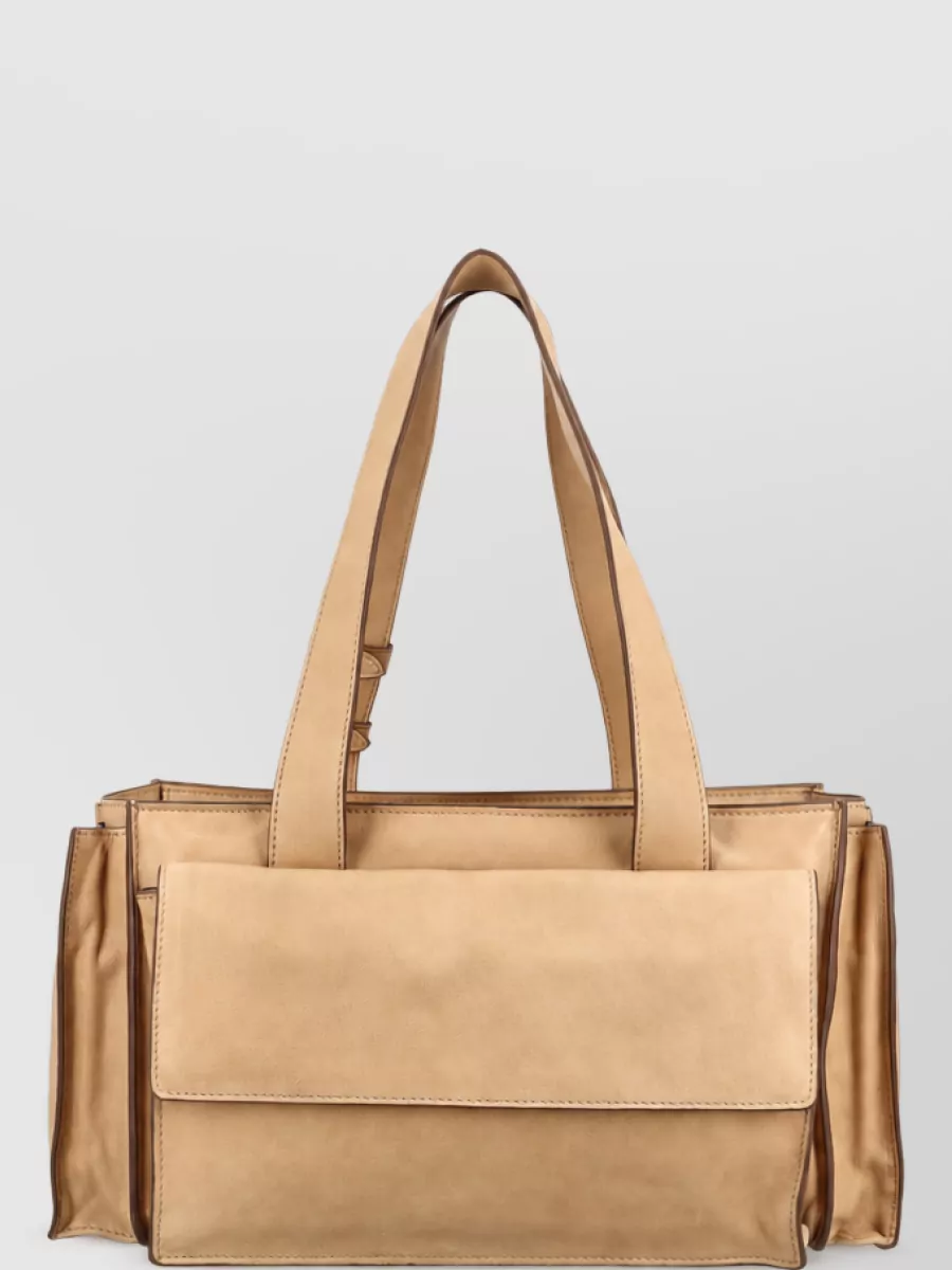 Miu Miu Pocket Leather Tote Bag