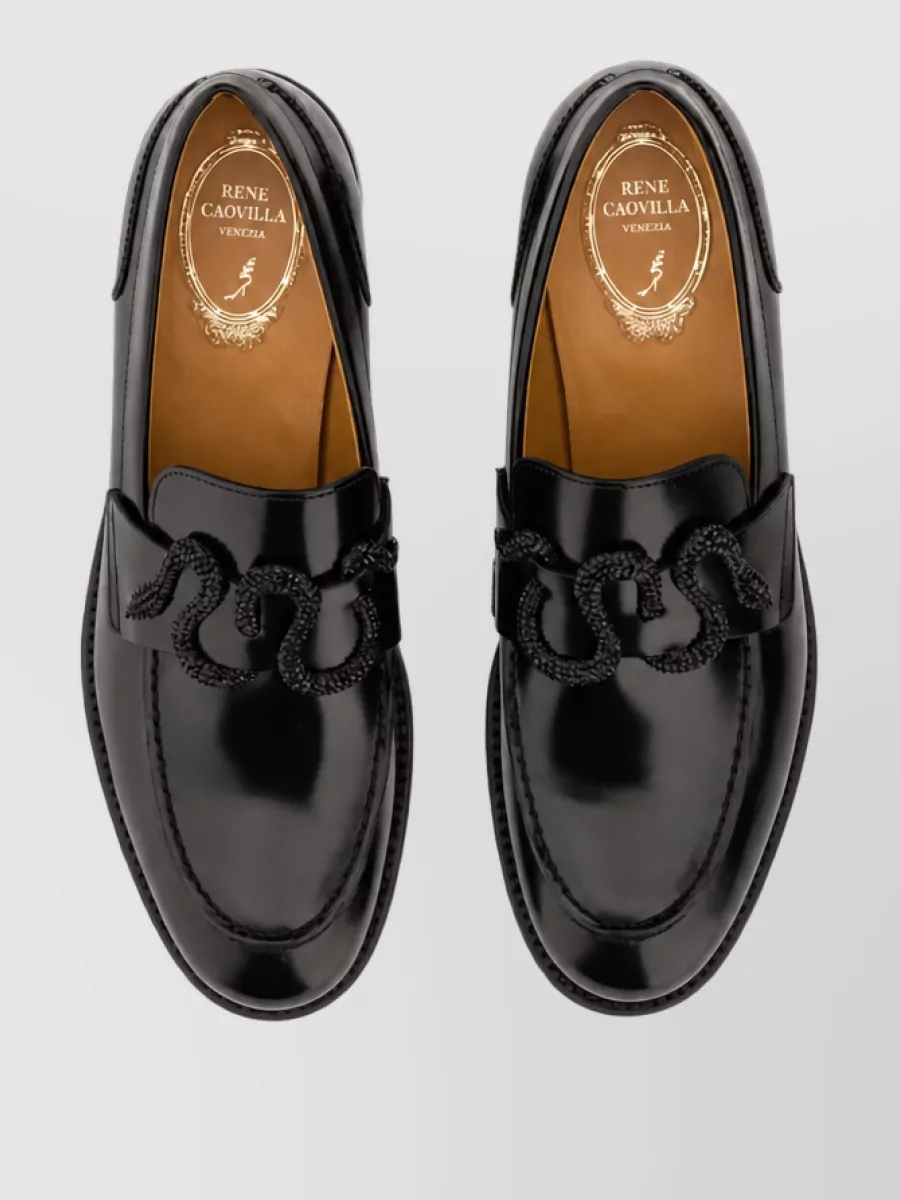 Rene Caovilla Leather Morgana Loafers