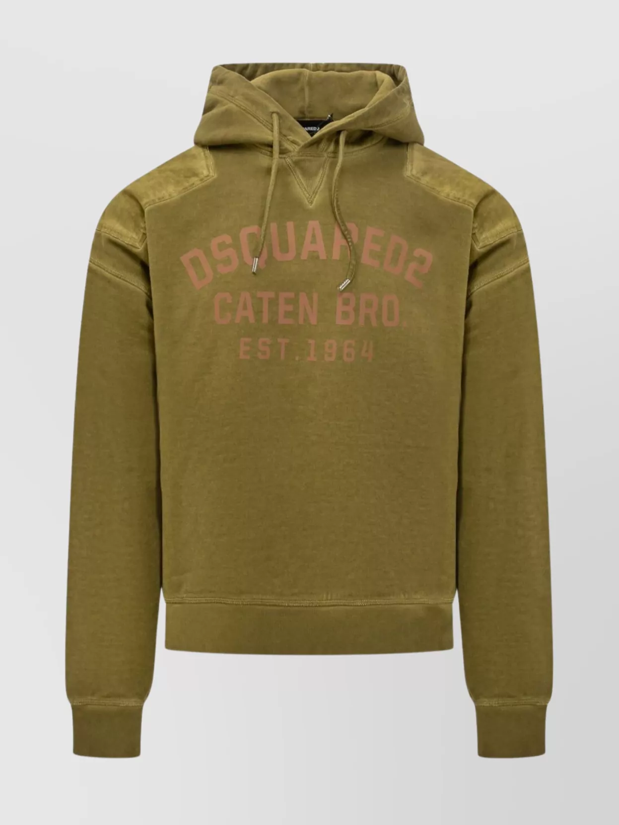 Dsquared2 Hooded Sweater With Drawstring And Ribbed Cuffs In Green