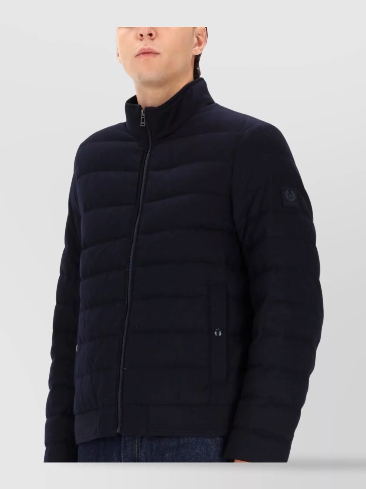 Belstaff High Collar Long Sleeve Padded Jacket
