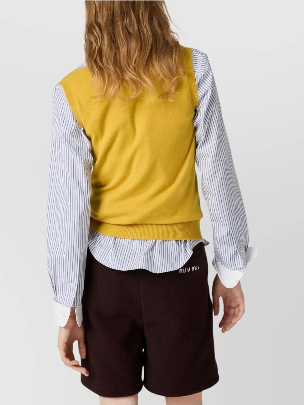 Miu Miu Cashmere Argyle Knitwear Sleeveless V-neck In Multi