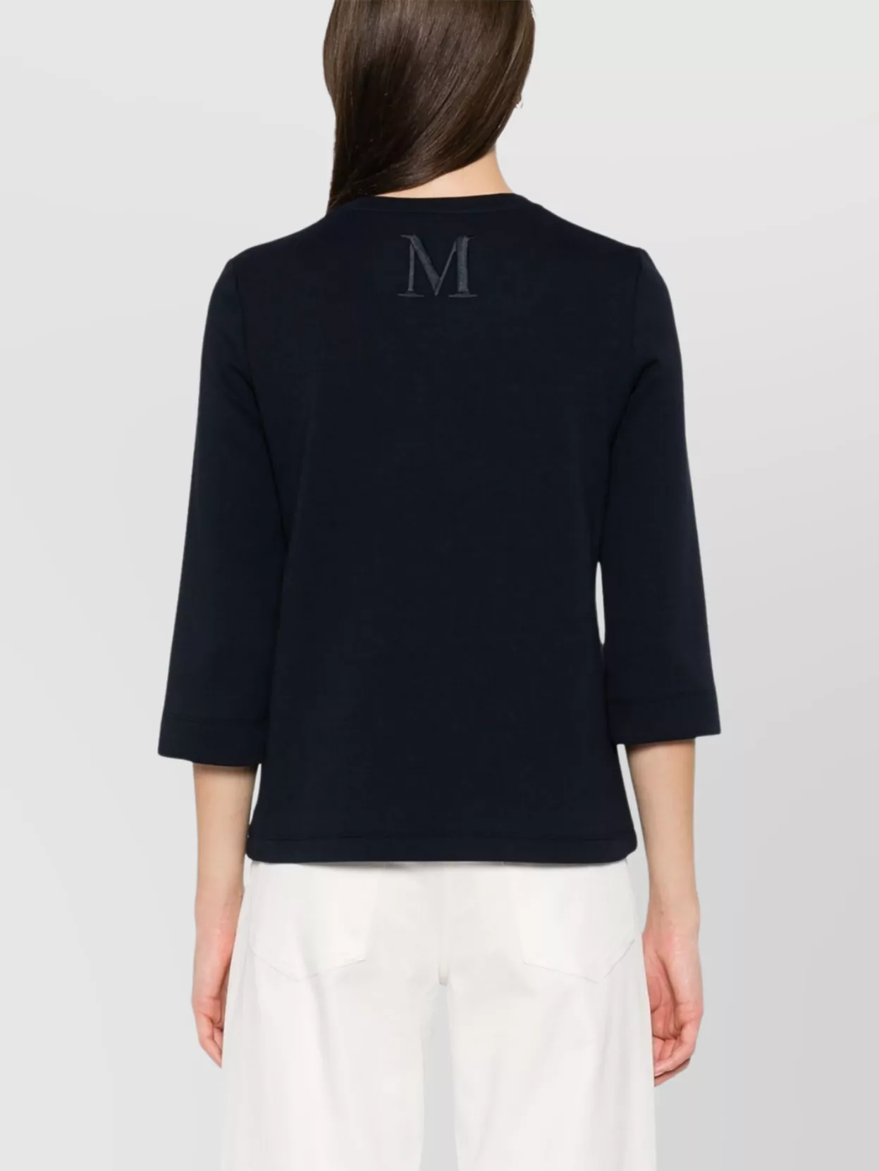 Shop 's Max Mara Crew Neck Embroidered Detail Cotton T-shirt