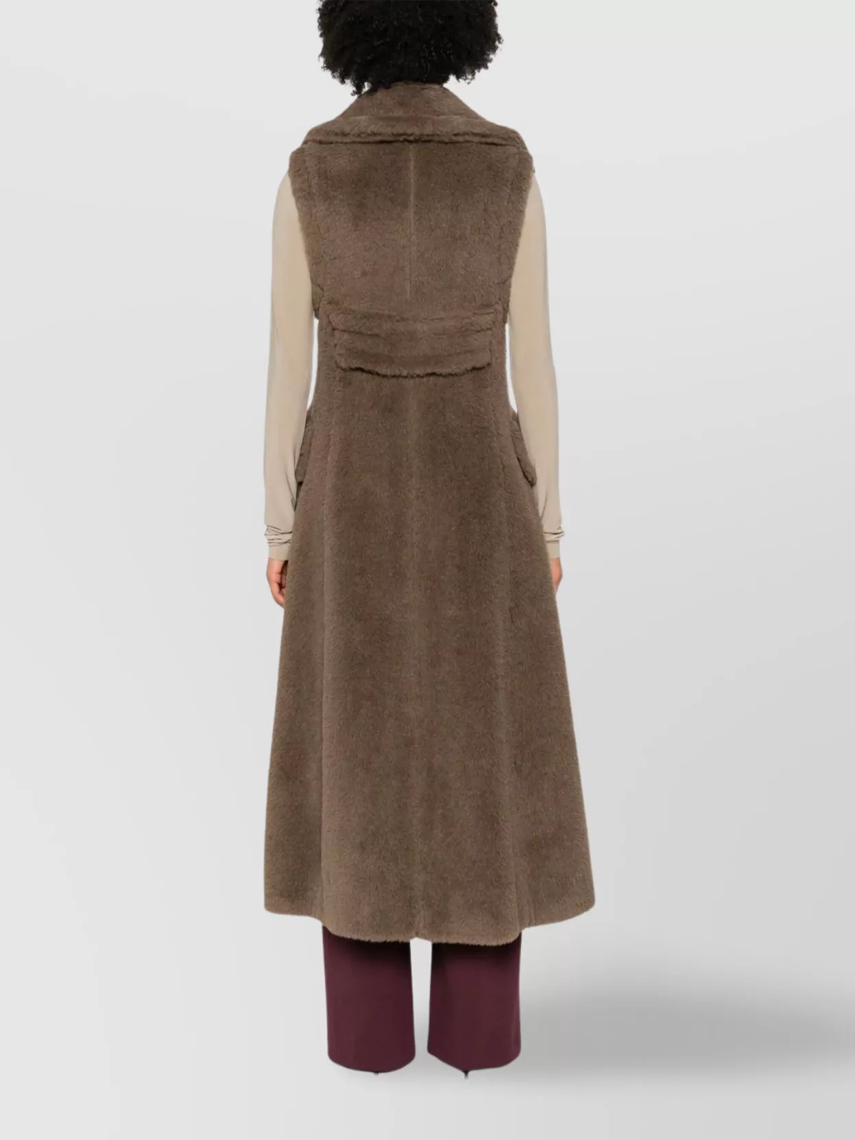Max Mara Sleeveless Double-breasted Coat Boario In Black