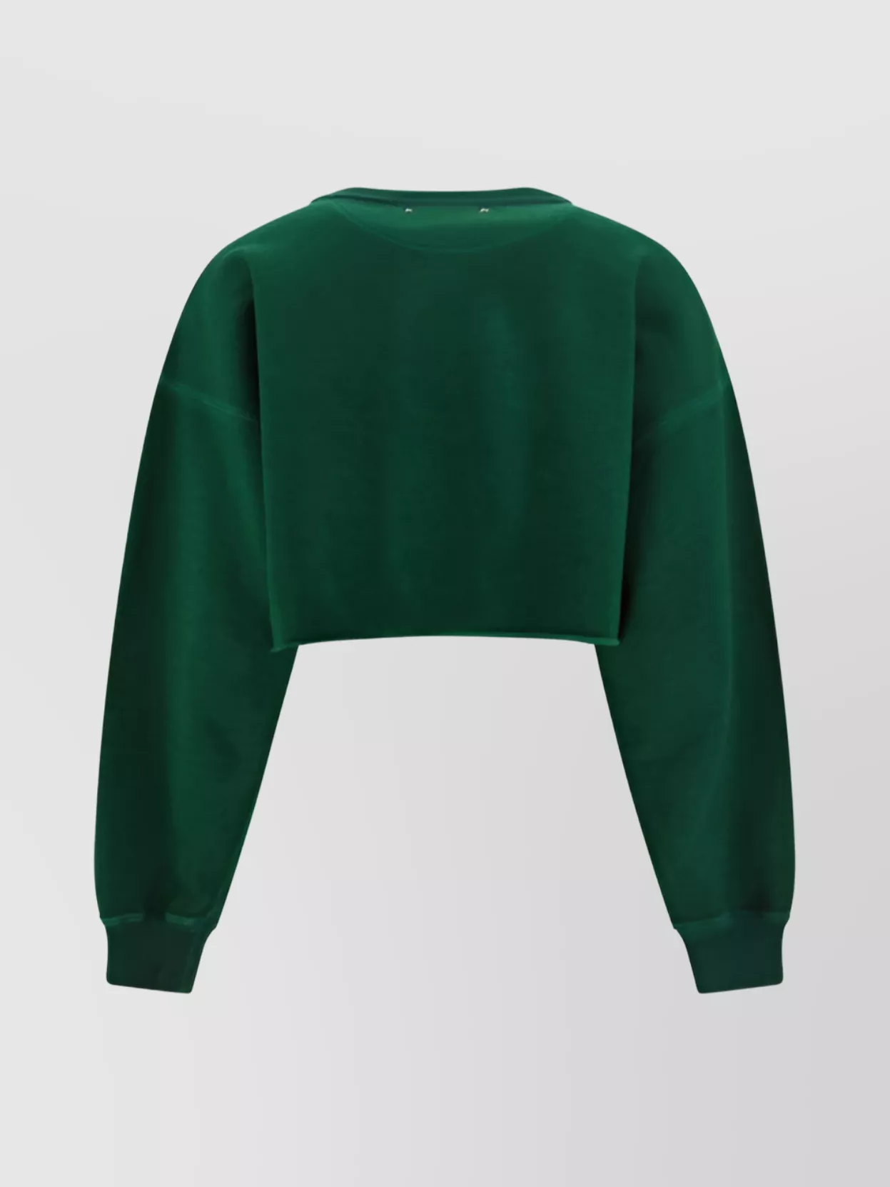 Golden Goose Cropped Cotton Sweatshirt Embroidered Text In Green