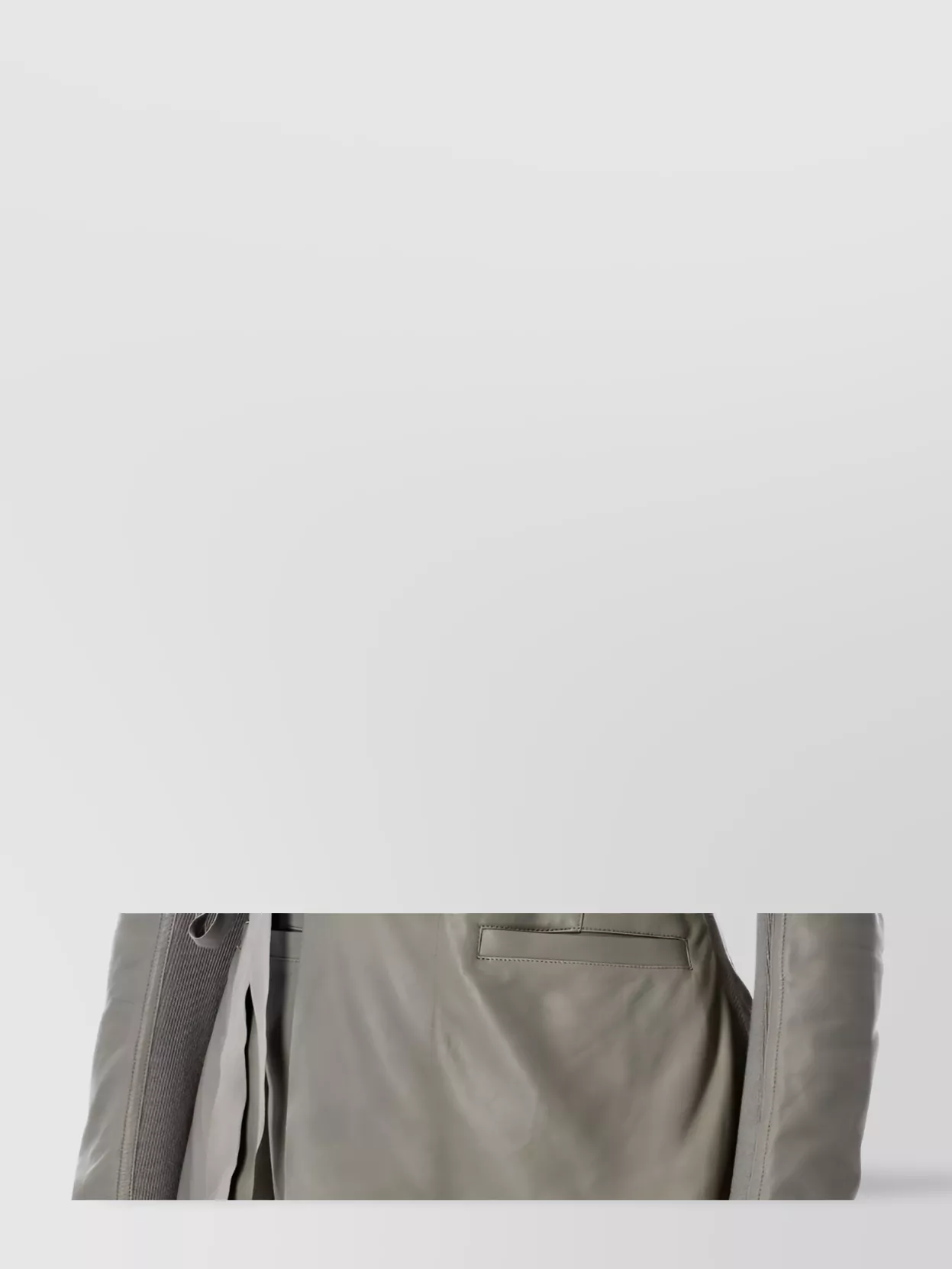 Rick Owens Leather Jacket With Tie Waist And Long Sleeves In Gray