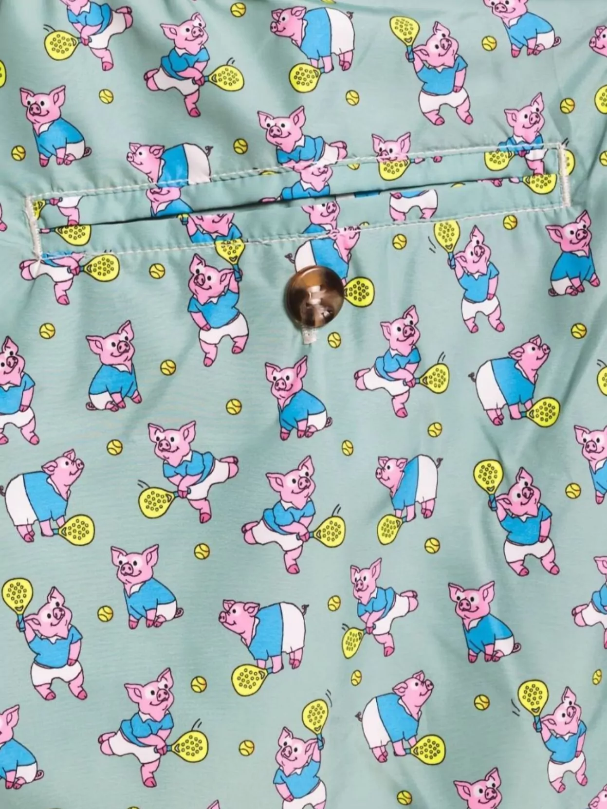 Mc2 Saint Barth Pig-print Drawstring Swim Shorts In Multi