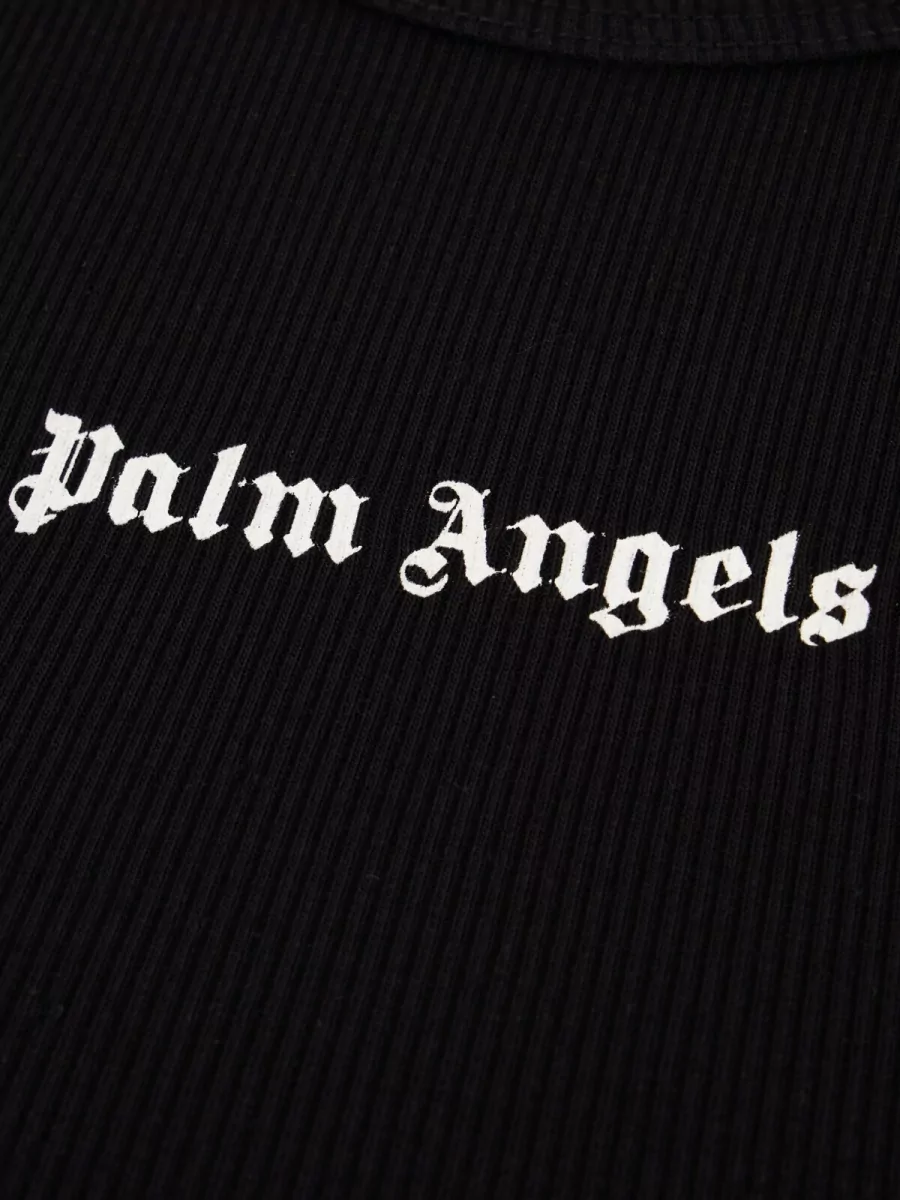 Palm Angels Ribbed Logo-Print Tank Top