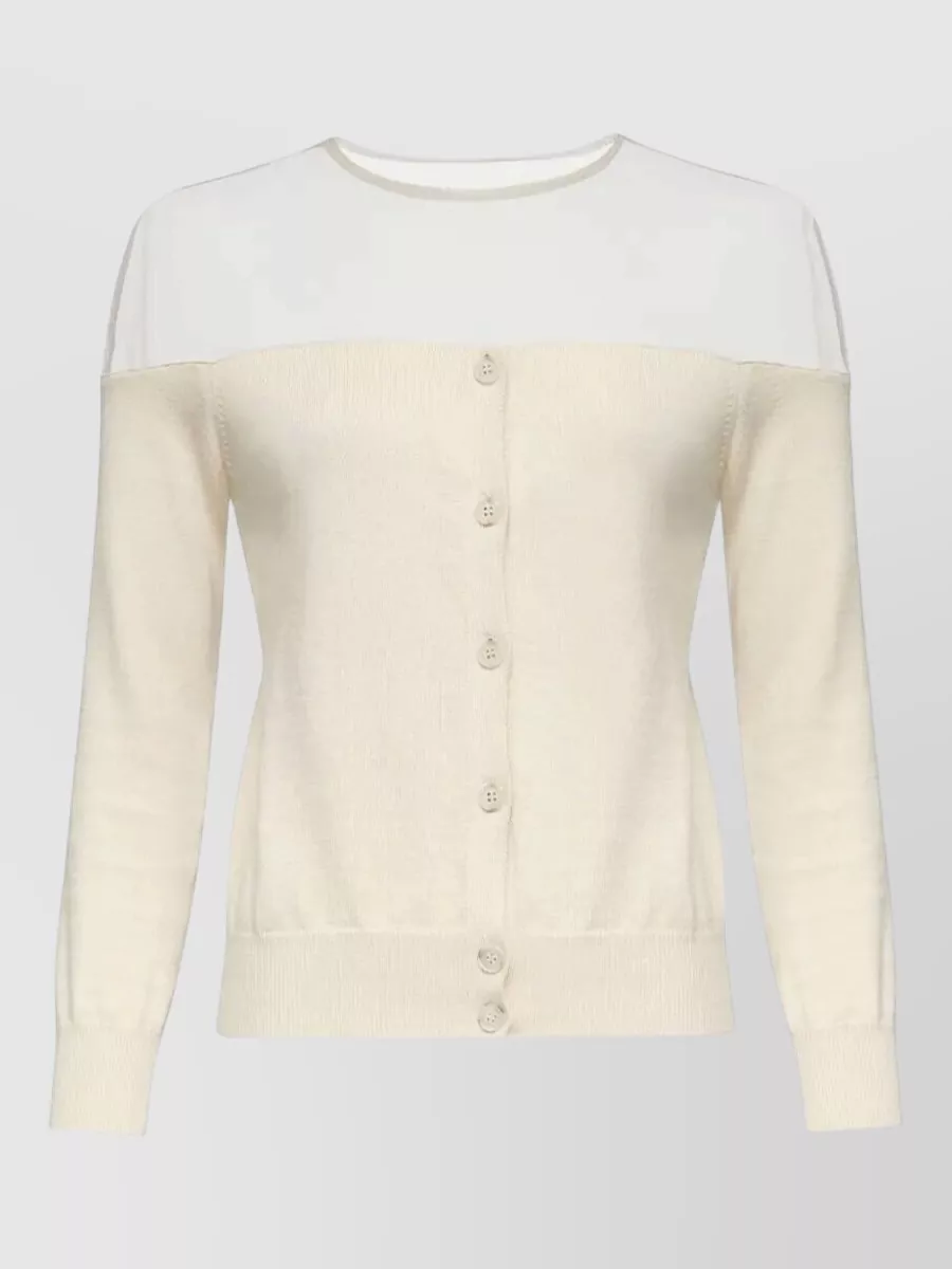 Mm6 Maison Margiela Cotton Off-Shoulder Cardigan