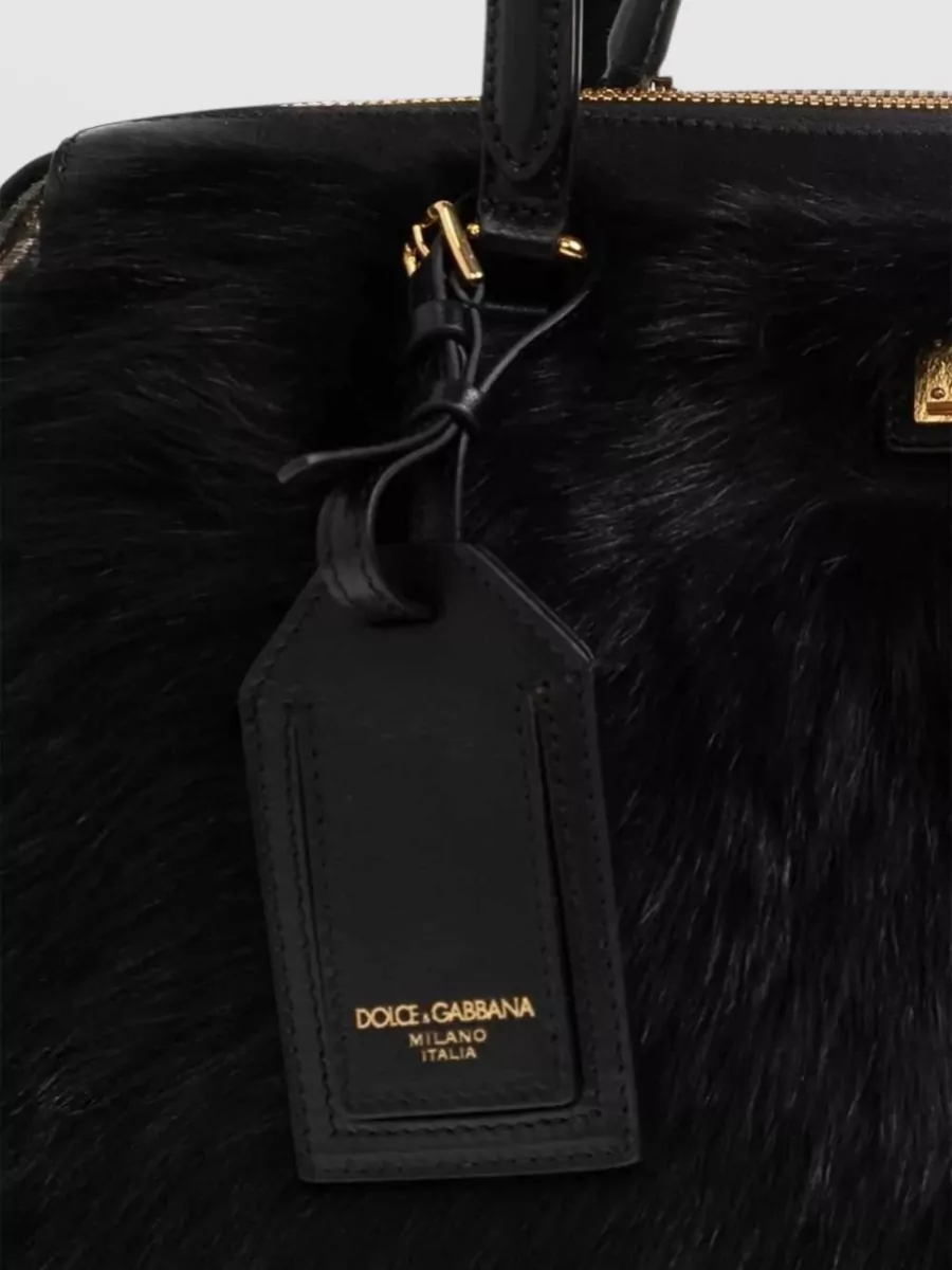 Dolce&Gabbana Vittoria Shearling And Calfskin Shoulder Bag