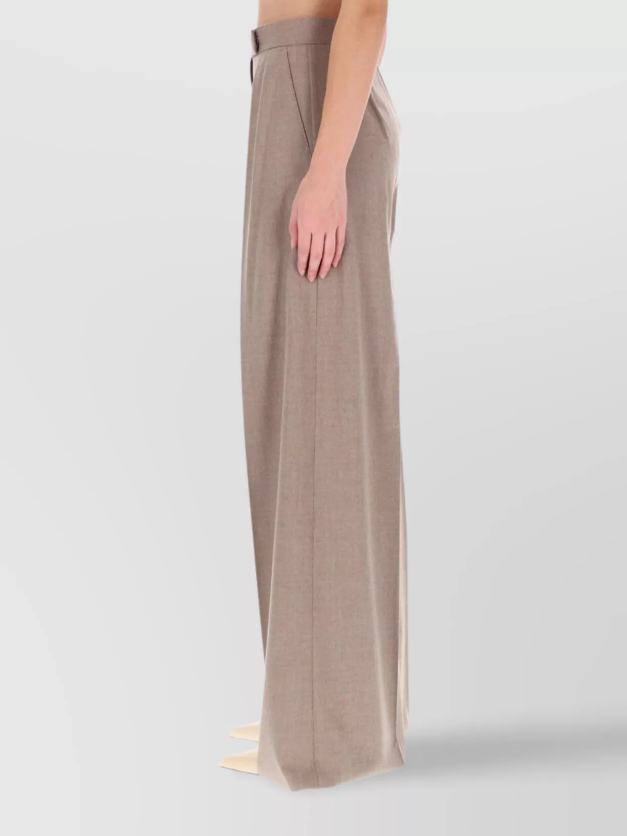 Max Mara High Waist Wide Leg Trousers Zulia In Gold