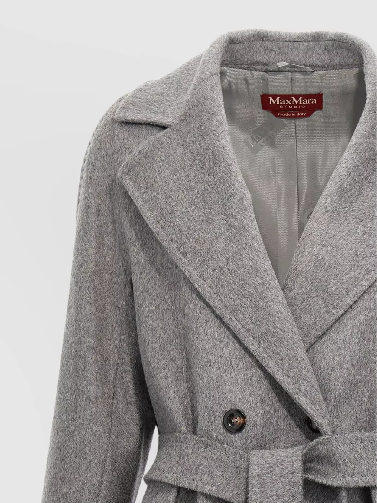 'S MAX MARA COAT WITH WAIST BELT AND LAPEL COLLAR