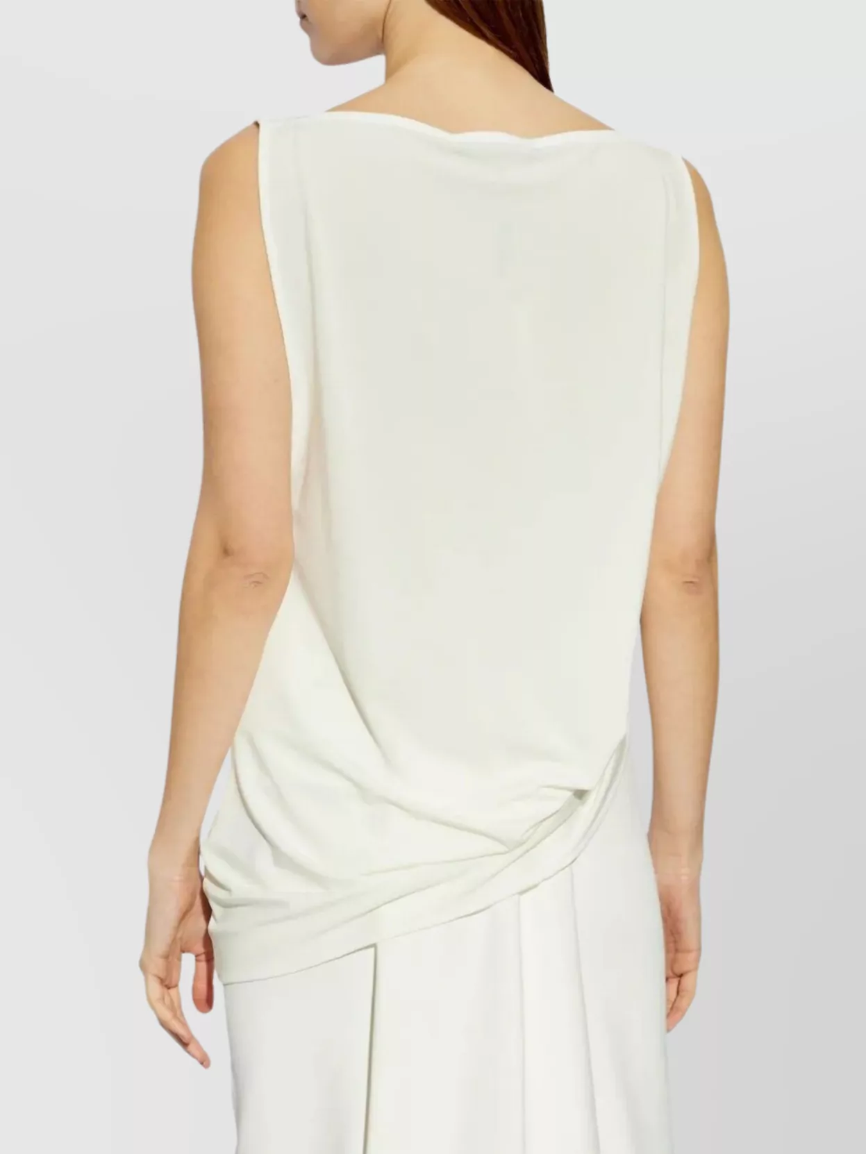 Jacquemus Le Haut Peplo White Top With Square Neck And Cut-out On The Side In Viscose Blend Woman In White