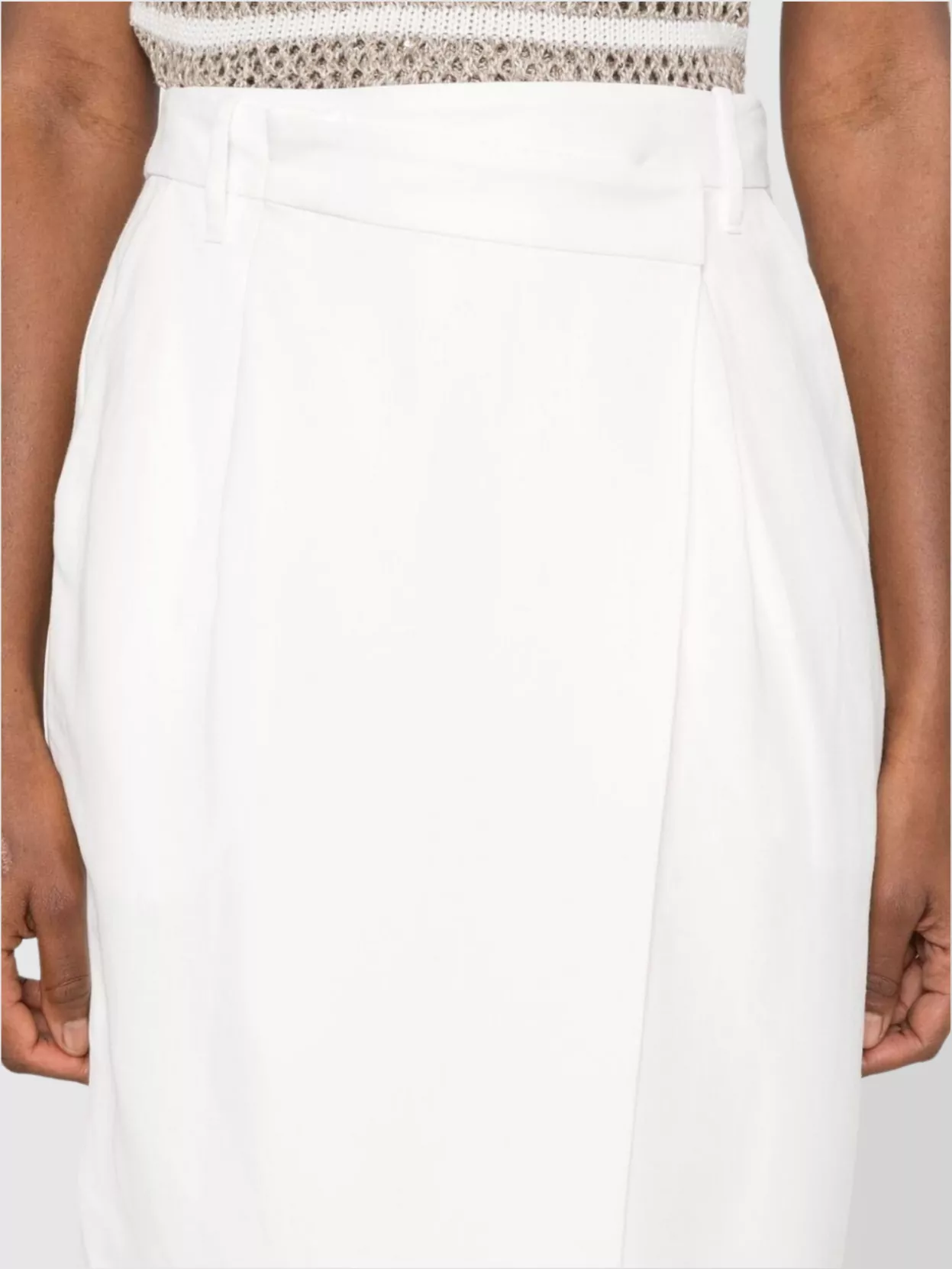 Brunello Cucinelli Knee Length Wrap Skirt With Front Slit