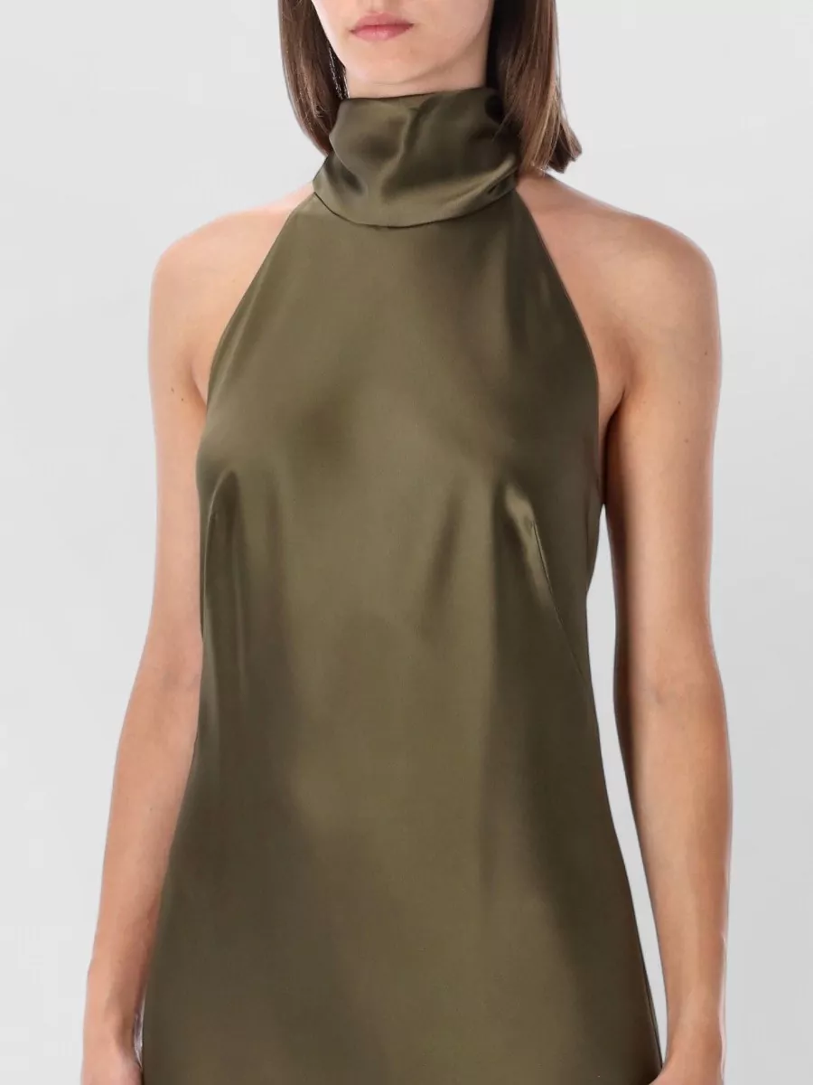 Ralph Lauren Satin Halterneck Sleeveless Maxi Dress