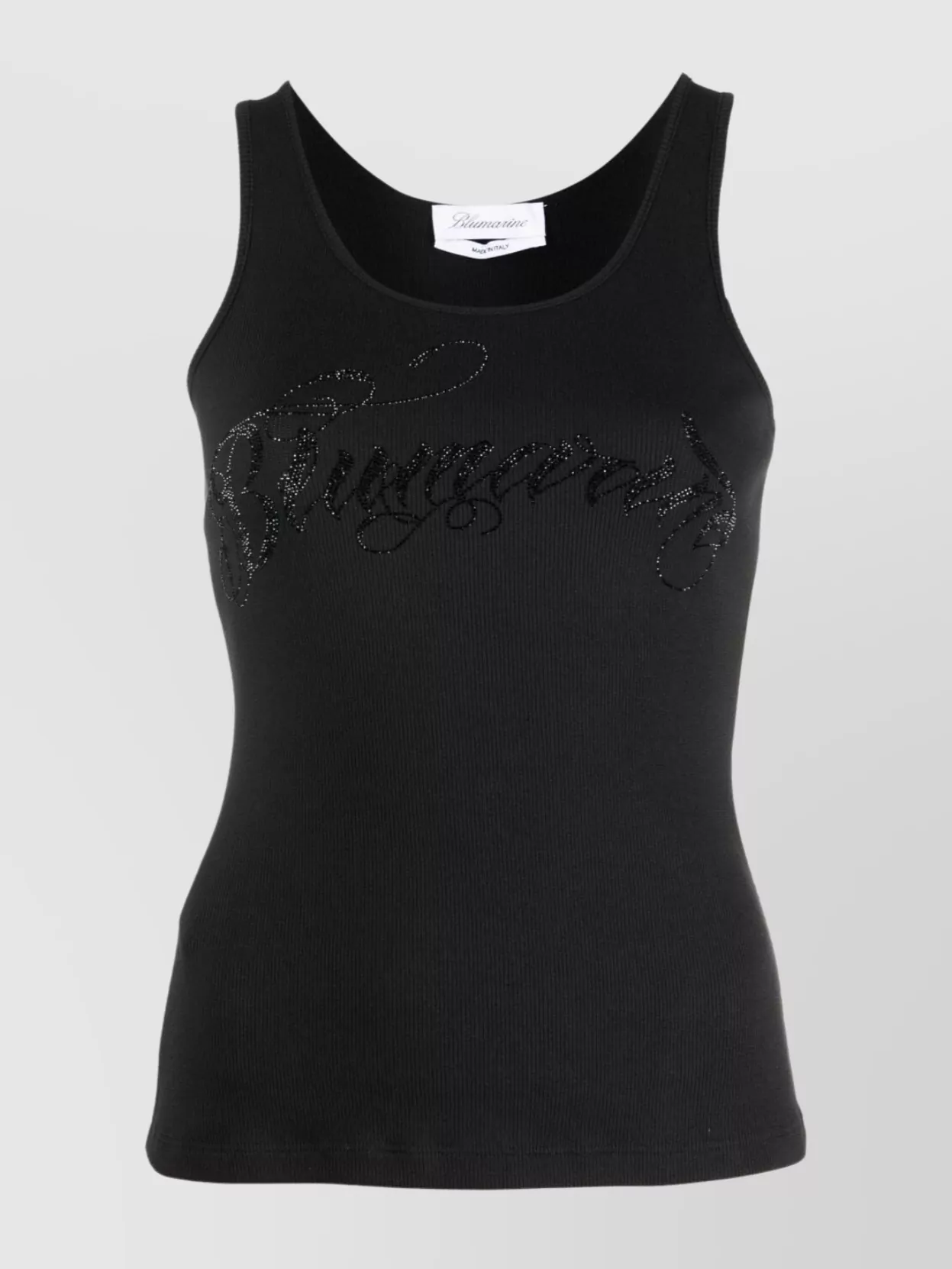 Blumarine Signature Sleeveless Scoop Neck Ribbed Top