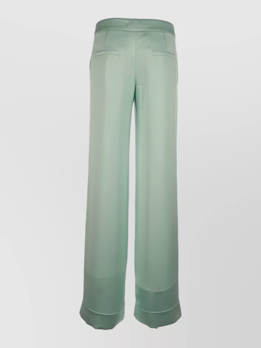 Genny High Waist Wide Leg Tailored Trousers In Green