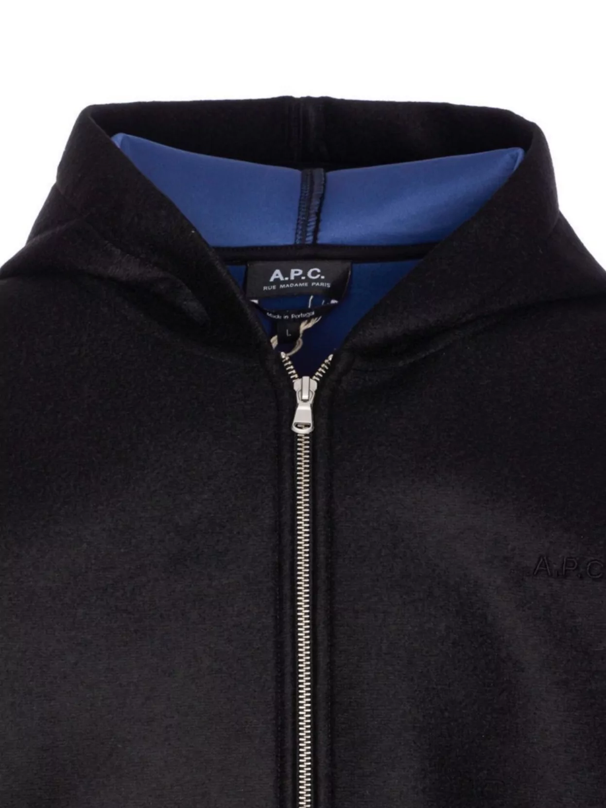 Apc Long Sleeve Hooded Sweater With Embroidered Logo In Black