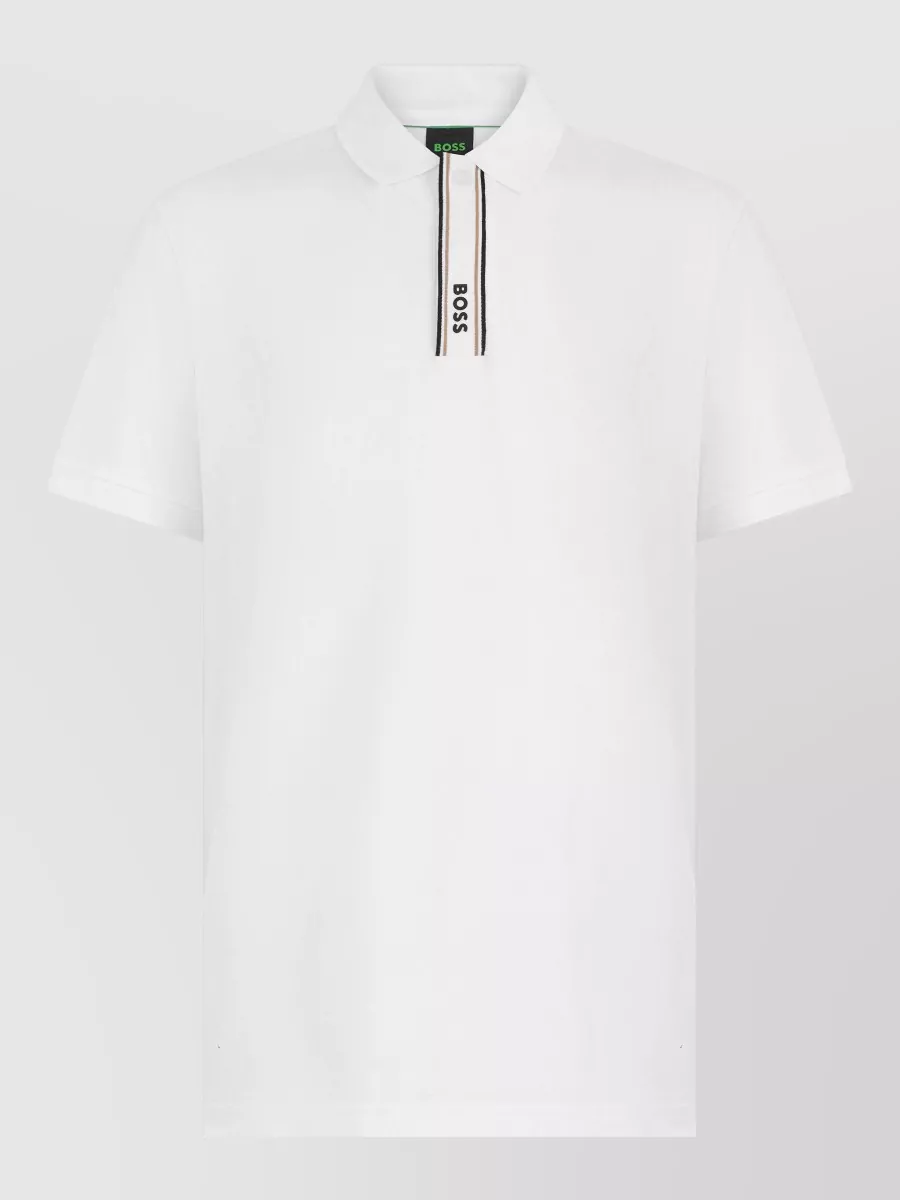 Boss short-sleeve zip polo shirt