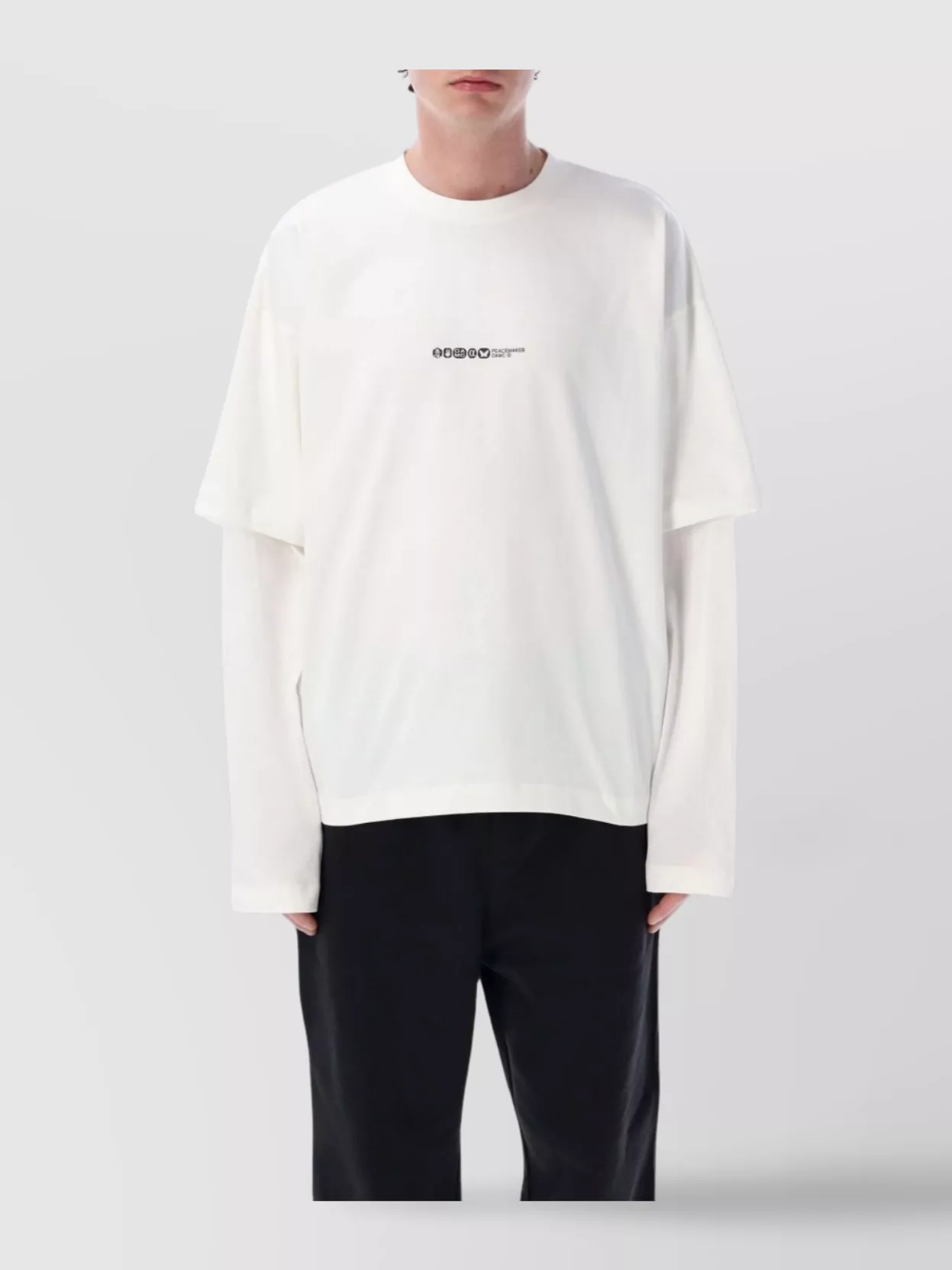 Oamc Layered Graphic Print Crew Neck Long Sleeve T-Shirt