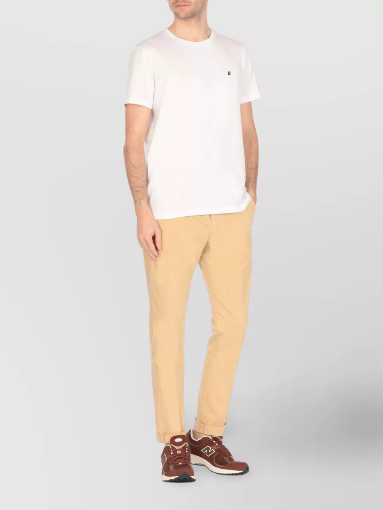 Dondup Straight Cotton Trousers Rolled Cuffs