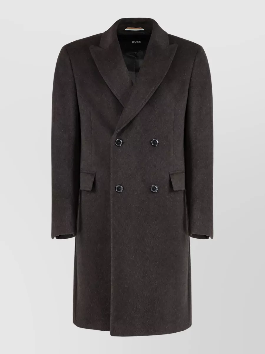 Boss alpaca wool double-breasted coat