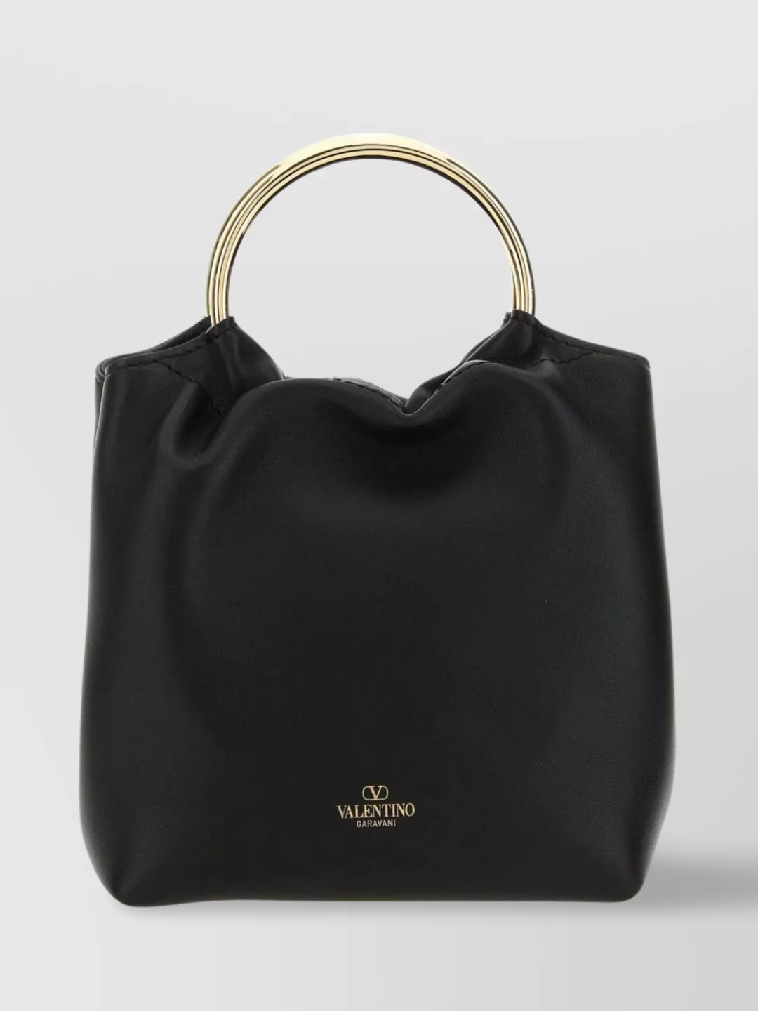 Shop Valentino Bucket Bag Leather Metal Handles
