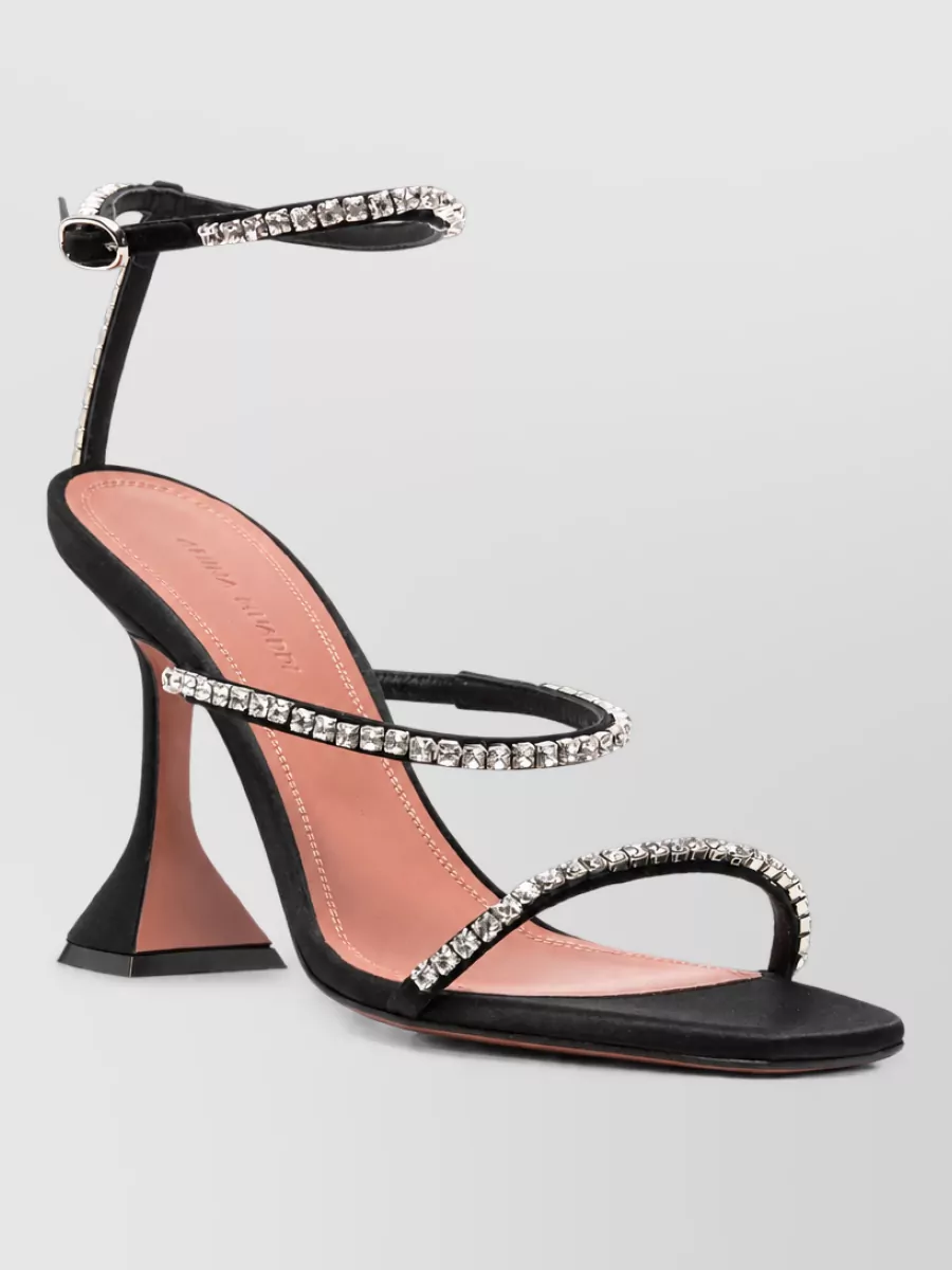 Amina Muaddi crystal-embellished satin sandals
