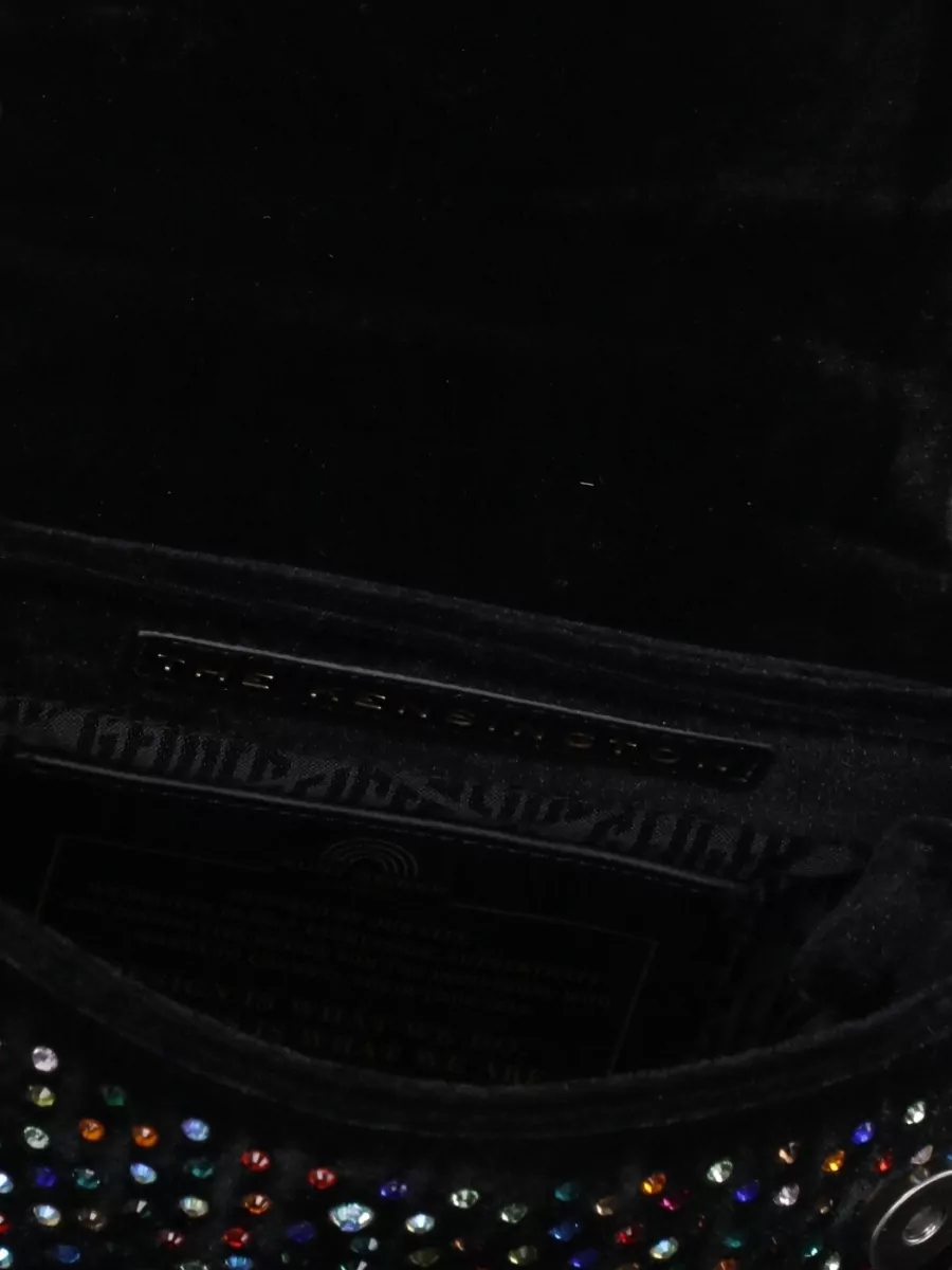 Kurt Geiger Shoulder Bag Velvet Pattern Rhinestone Detail