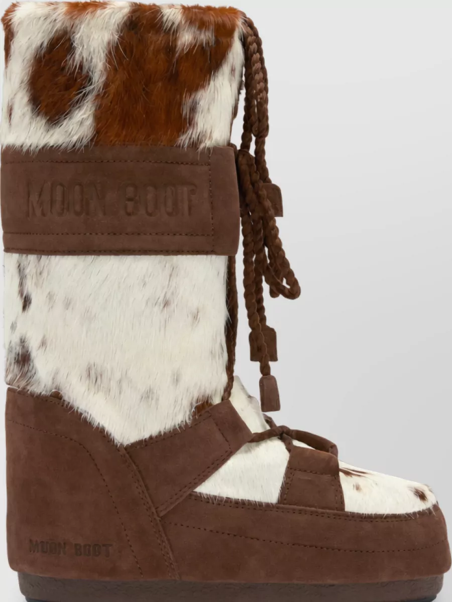 Moon Boot leather pony hair snow boots