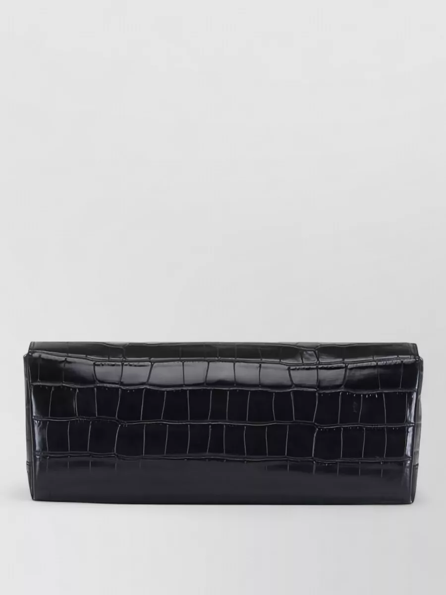 Totême Crocodile Embossed Leather Clutch