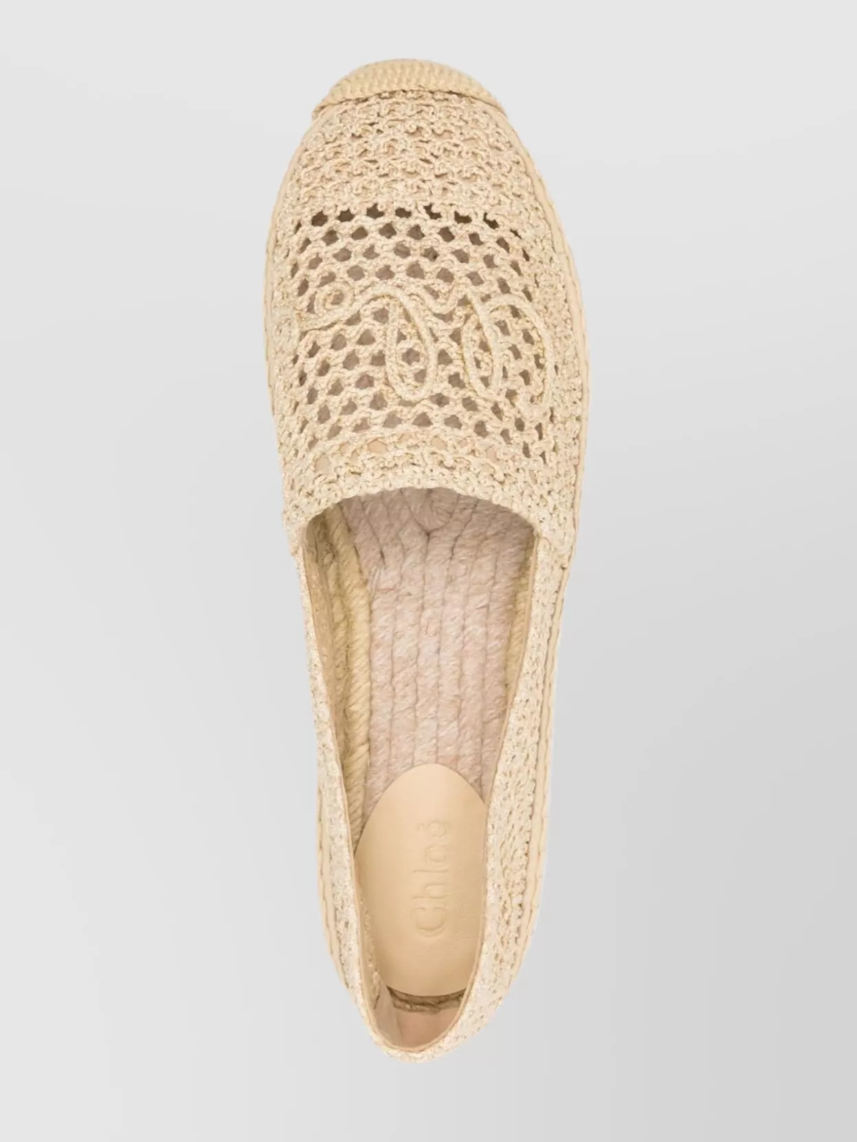 CHLOÉ ALMOND TOE FLAT SOLE WOVEN ESPADRILLES