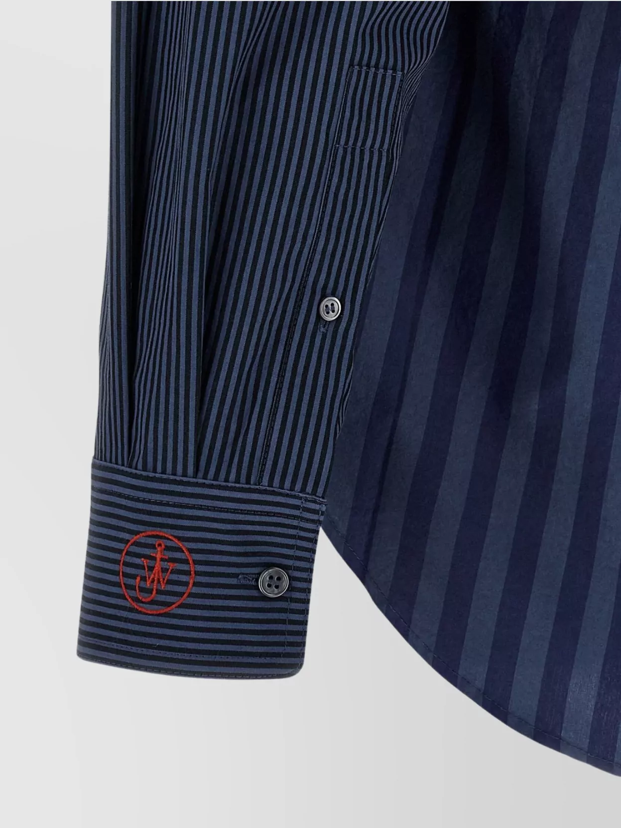 Jw Anderson 'Striped Patchword' Shirt With Pocket