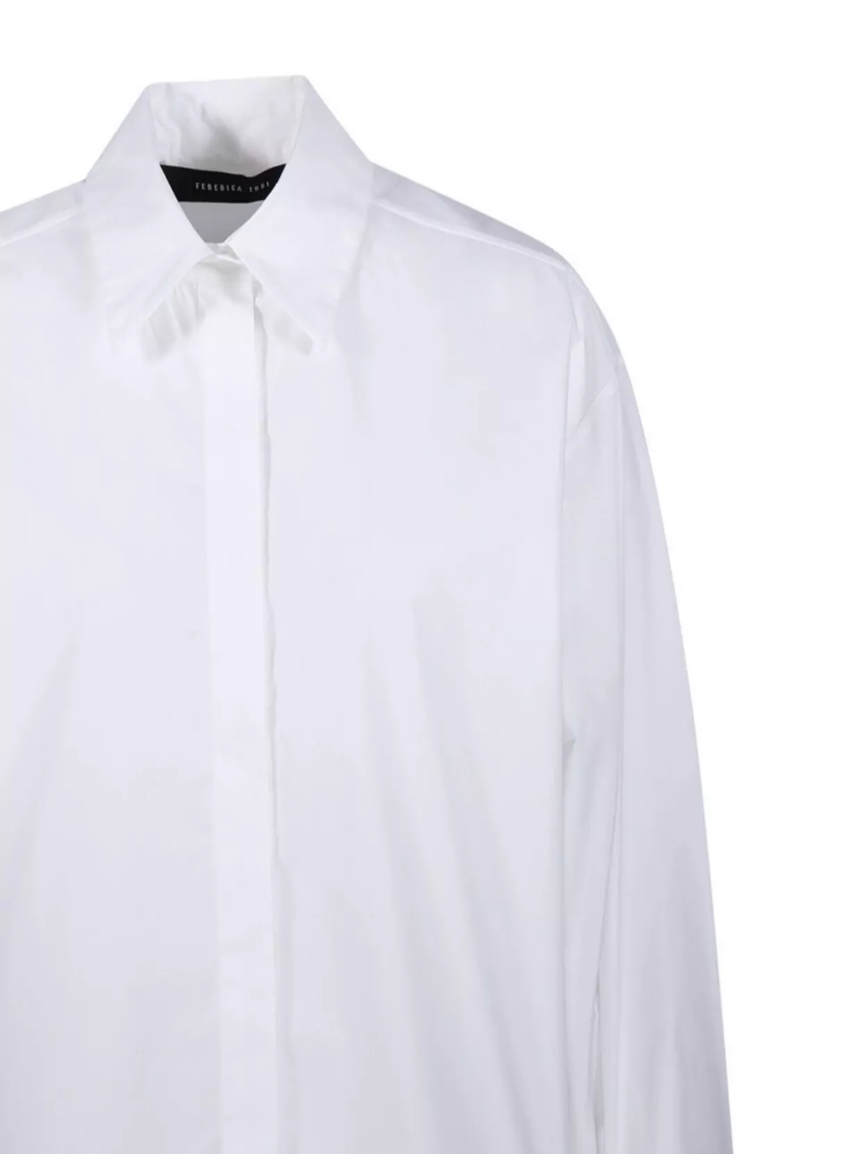 Federica Tosi Shirt With Pointed Collar And Curved Hem