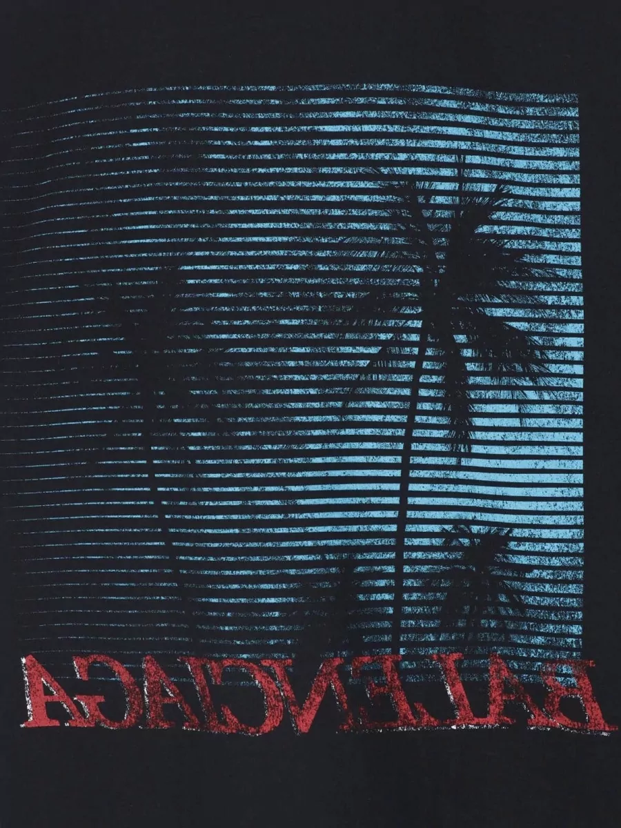 Balenciaga Graphic Print Oversized Cotton T-Shirt