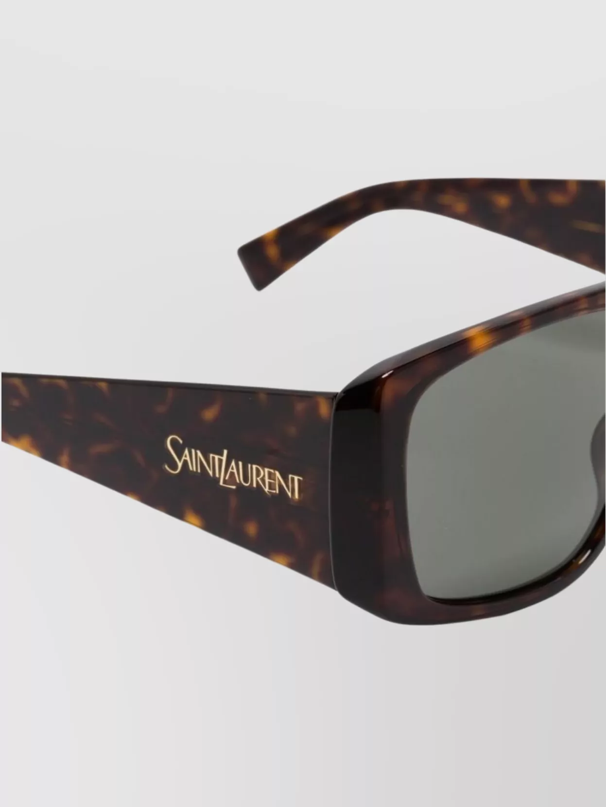 Saint Laurent Rectangular Tortoiseshell Sunglasses Dark Lenses