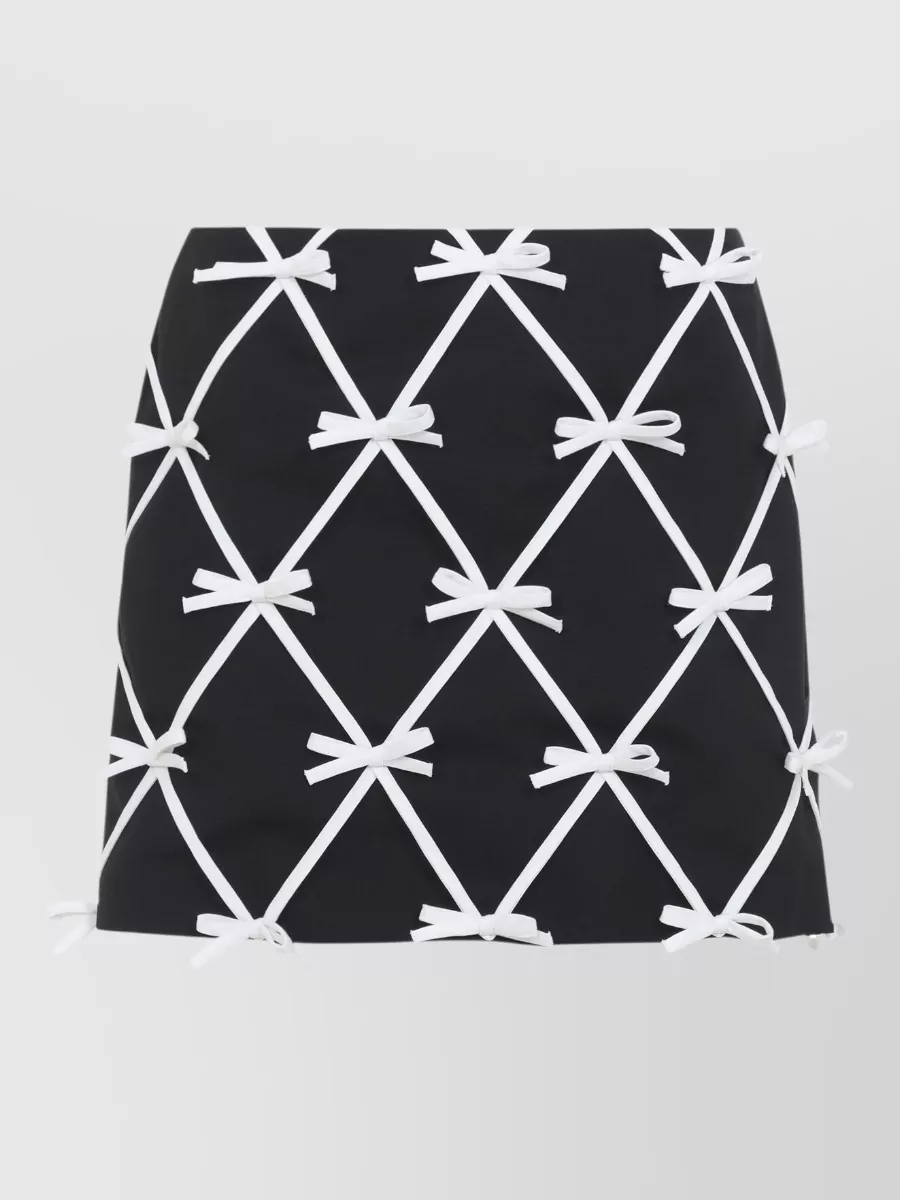 Moschino Virgin Wool Bow-Appliqué Mini Skirt