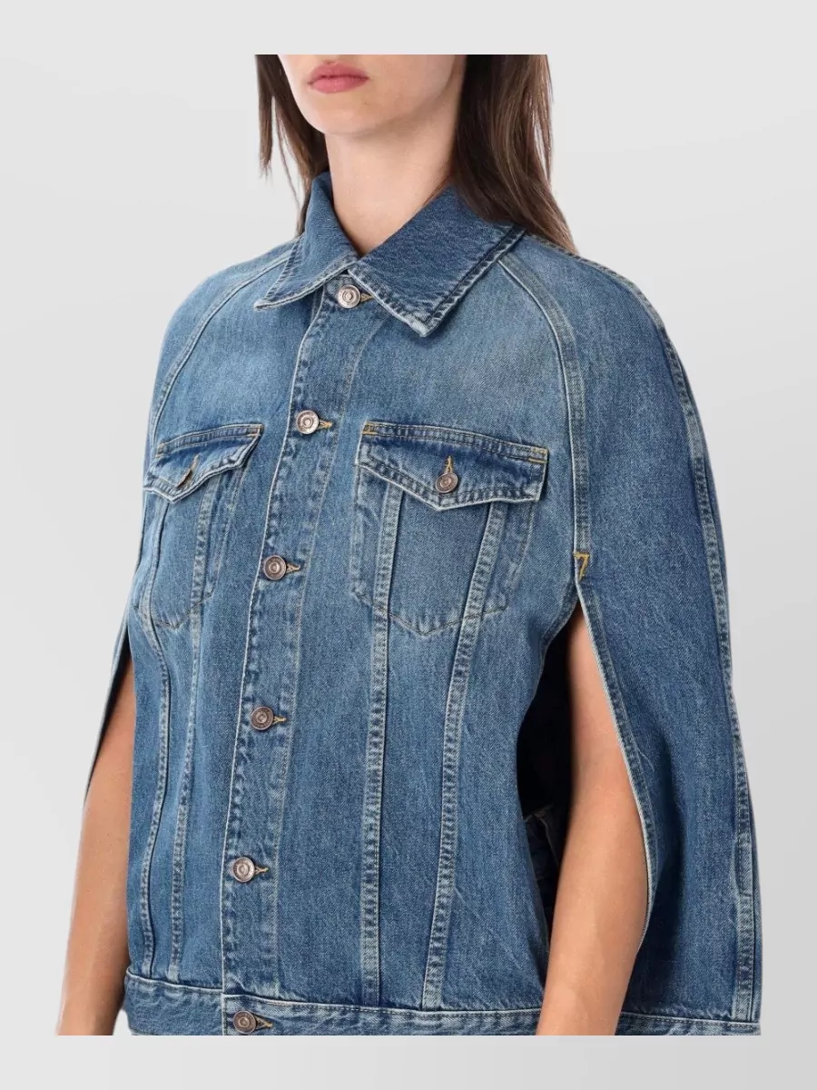 7 For All Mankind denim relaxed cape jacket