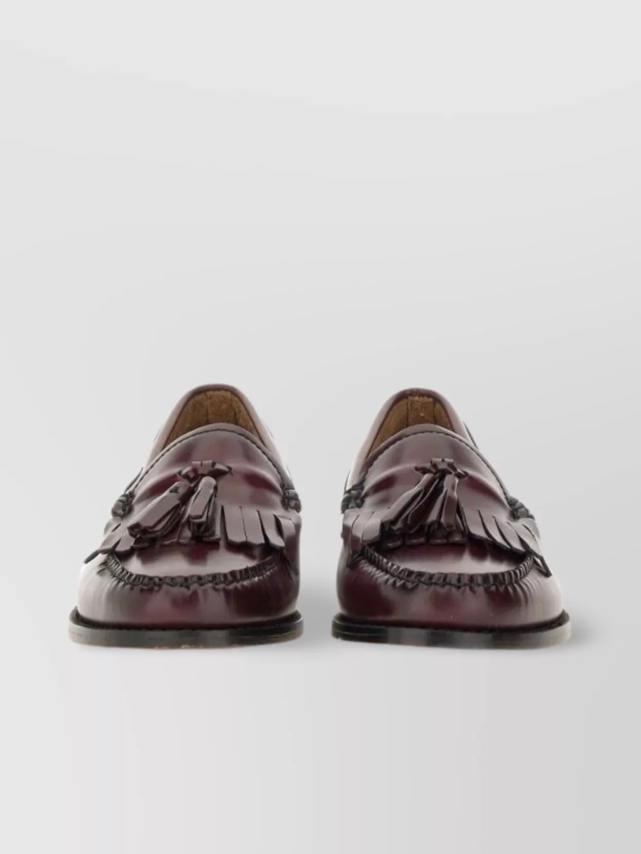 G.h. Bass Leather Loafers With Round Toe And Tassel Detail